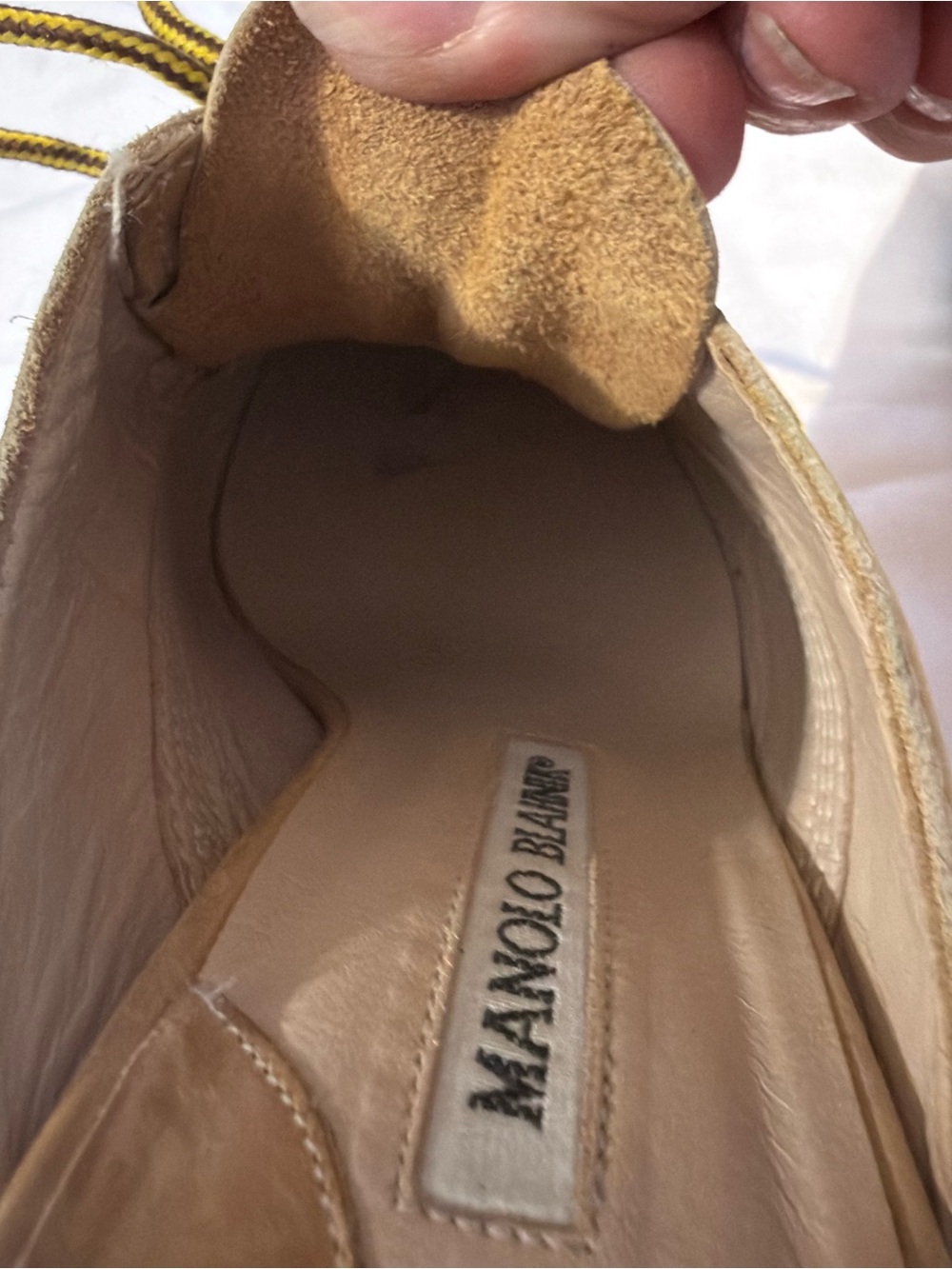 Vintage Manolo Blahnik Oklamod Timberland Pointed Toe Lace-Up Mules EU 38 US 7.5 - Picture 13 of 16